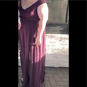 David’s Bridal plum bridesmaid dress